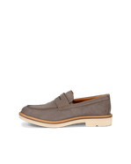 Men's ECCO® Metropole London Leather Moc-Toe Shoe - Brown - Outside