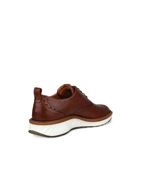ECCO Men's ST.1 Hybrid Brogue Sneaker - Brown - Back