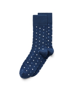 Men's ECCO® Classic Dotted Mid-Cut Socks - Blue - Main