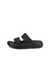 Women's ECCO® Cozmo PF Leather Two Strap Sandal - Black - Outside