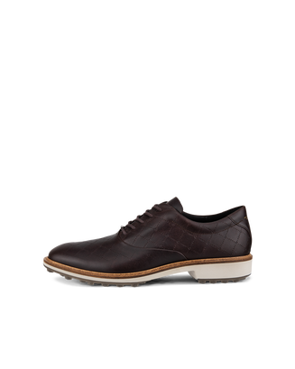 Men's ECCO® Golf Classic Hybrid Leather Shoe - Brown - Outside