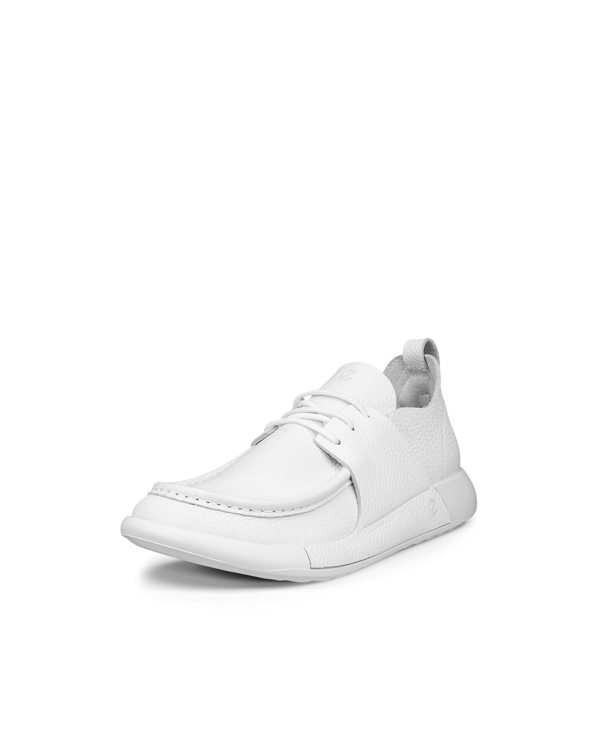 Women's ECCO® Cozmo Leather Moc-Toe Shoe - White - Main