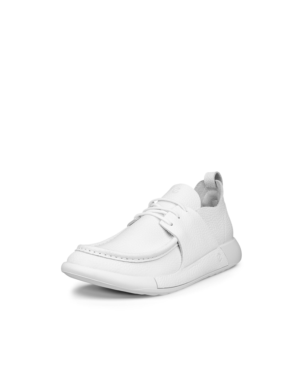 Women's ECCO® Cozmo Leather Moc-Toe Shoe - White - Main