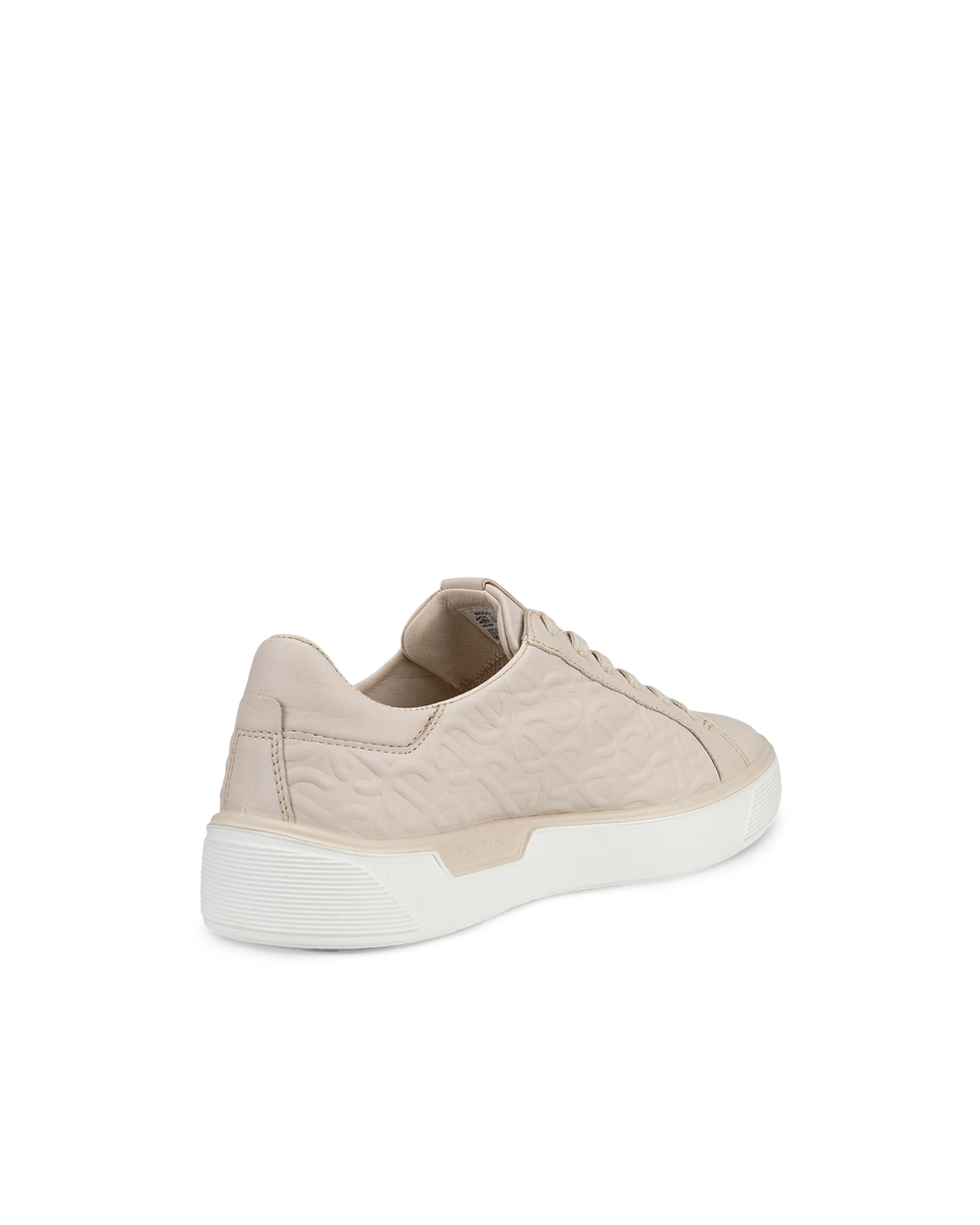 Women's ECCO® Street Tray Wave Leather Sneaker - Beige - Back