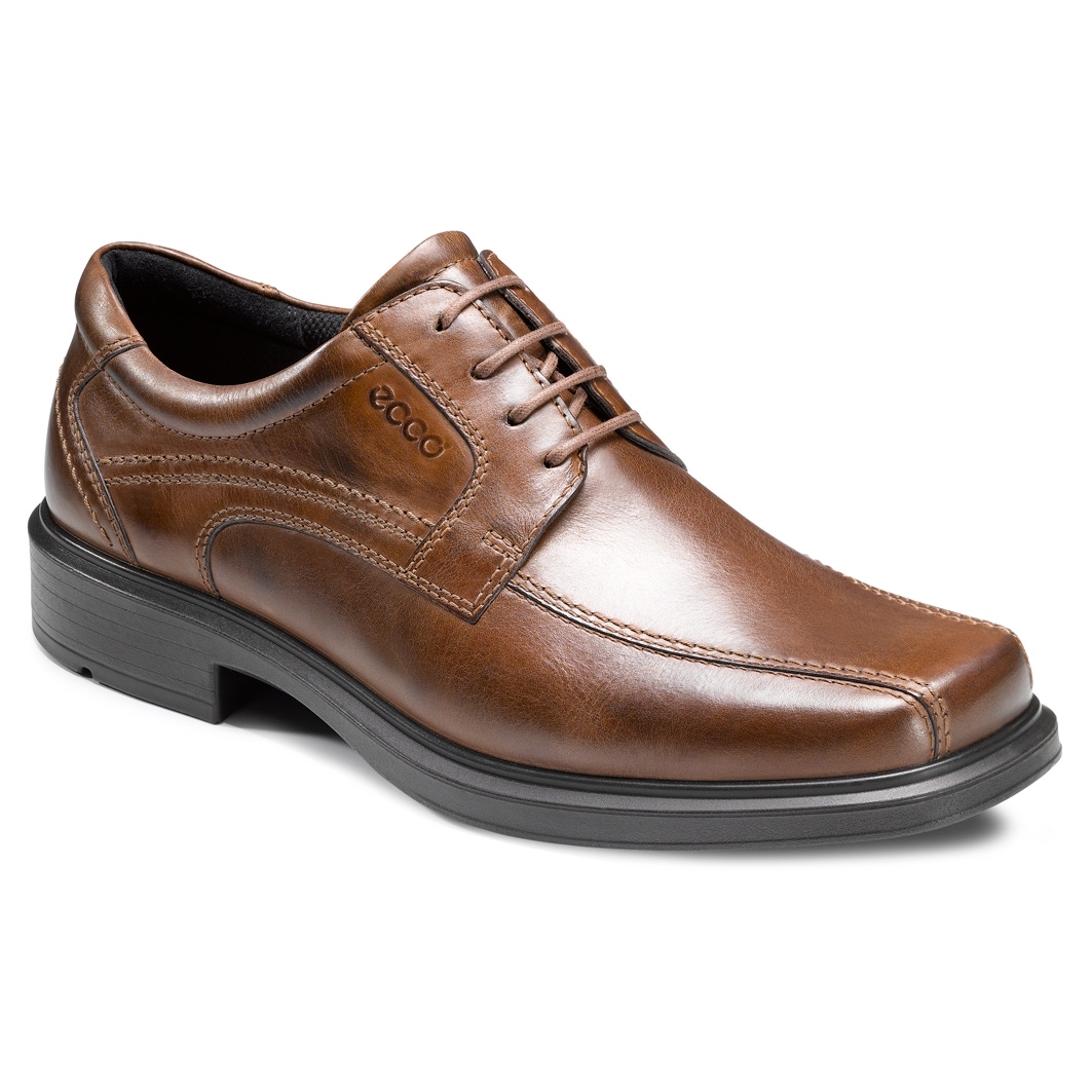 ECCO Men's Helsinki Bike Toe Derby Shoes - Brown - Main