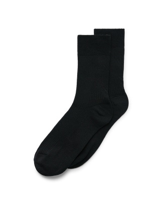 Women's ECCO® Vibe Ribbed Mid-Cut Socks - Black - Main