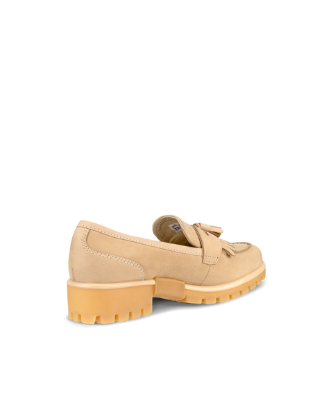 ECCO Women's Modtray Chunky Leather Loafers - Beige - Back