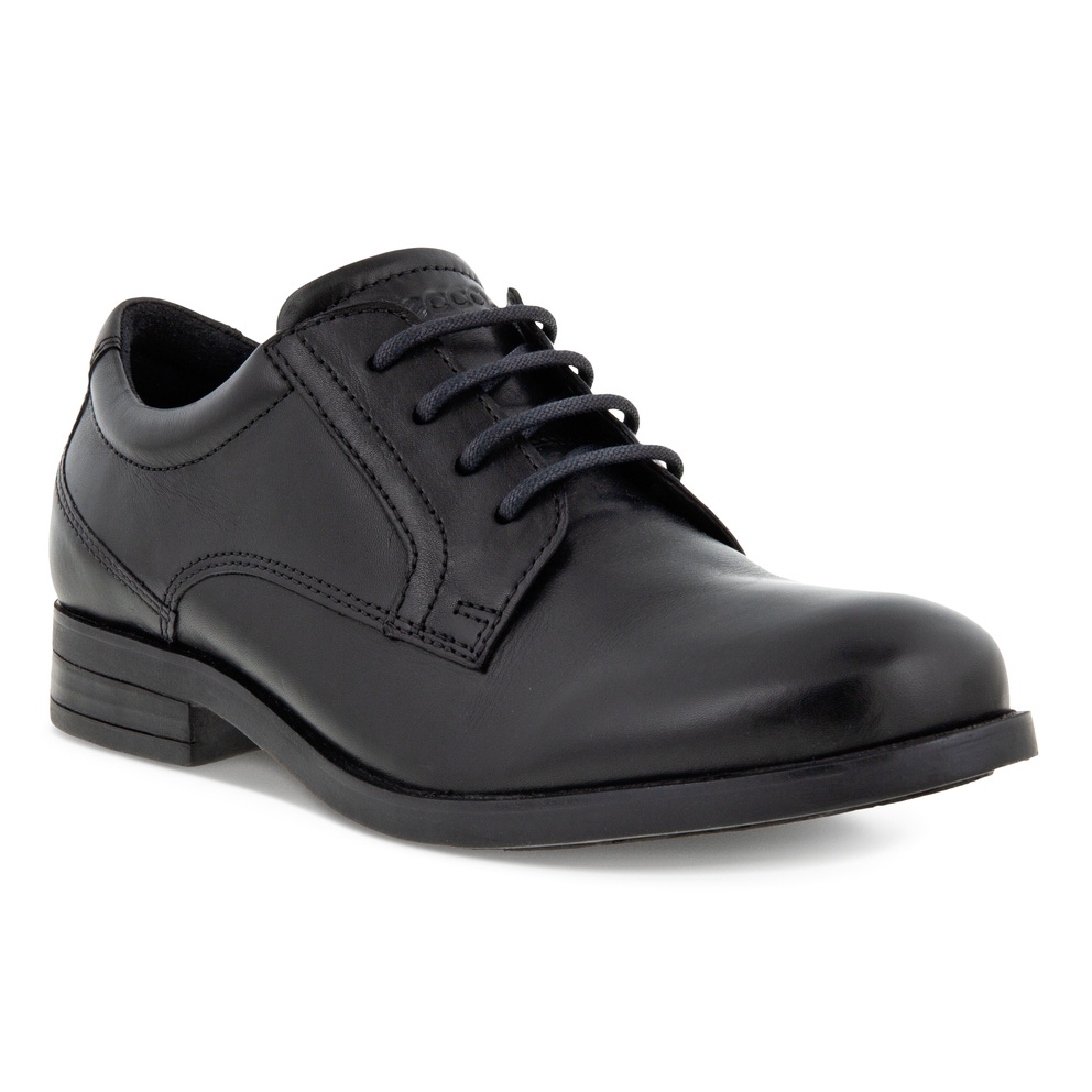 Kids' ECCO® Scholar Leather Shoe - Black - Main