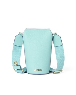 ECCO SOFT PEBBLED LEATHER POT BAG - Blue - Main