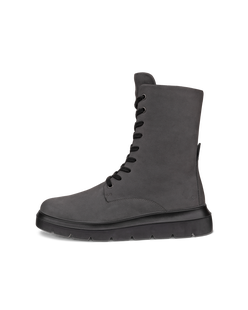 Botas de piel con cordones ECCO® Nouvelle para mujer - Gris - Outside