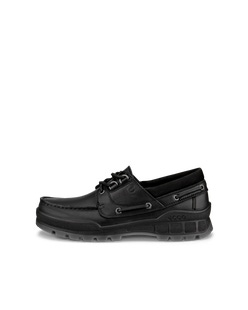 Men's ECCO® Track 25 Moc-Toe Boat Shoe - Black - Outside