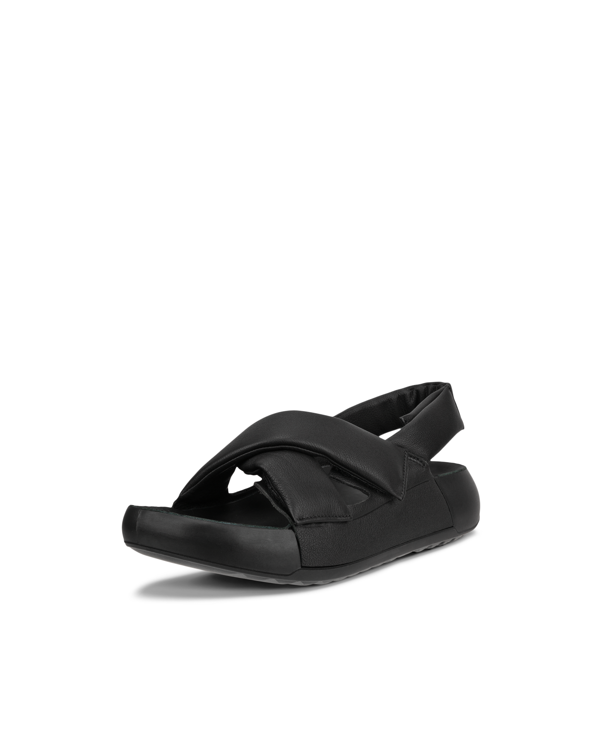 Women's ECCO® Cozmo PF Leather Sandal - Black - Main