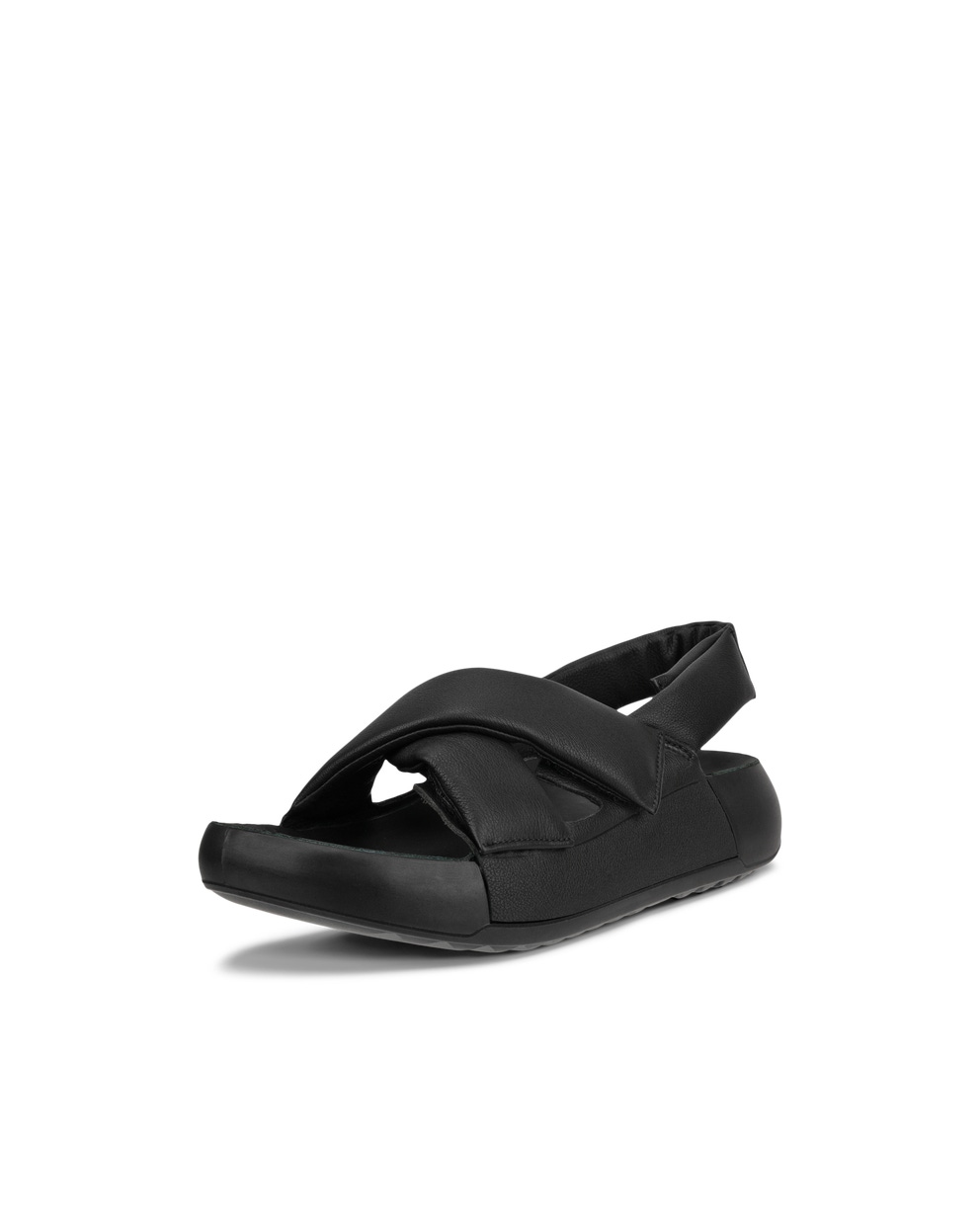 Women's ECCO® Cozmo PF Leather Sandal - Black - Main