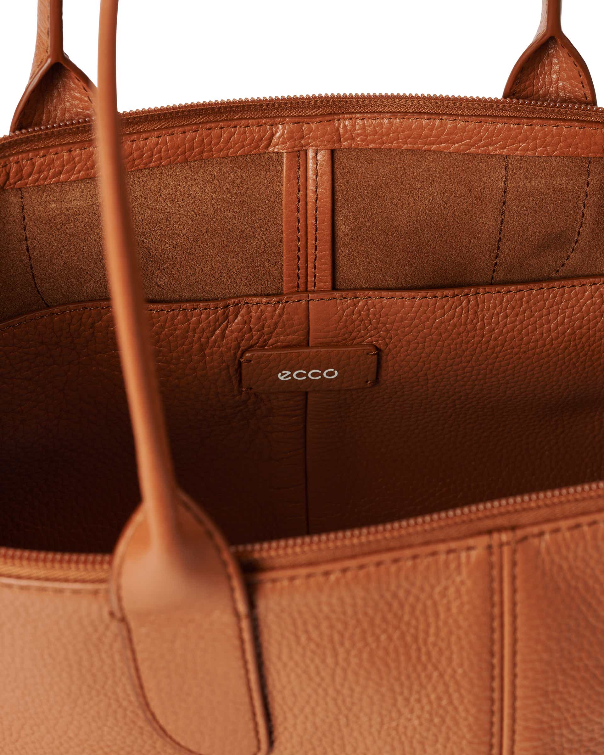 ECCO® Tote kožna duboka prostrana torba - Smeđa - Inside