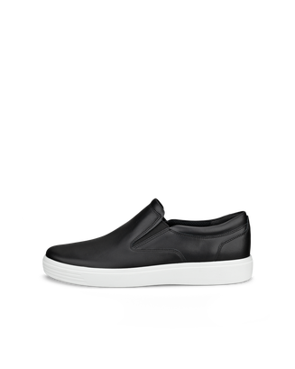 Men's ECCO® Soft Classic Leather Slip-On - Black - Outside