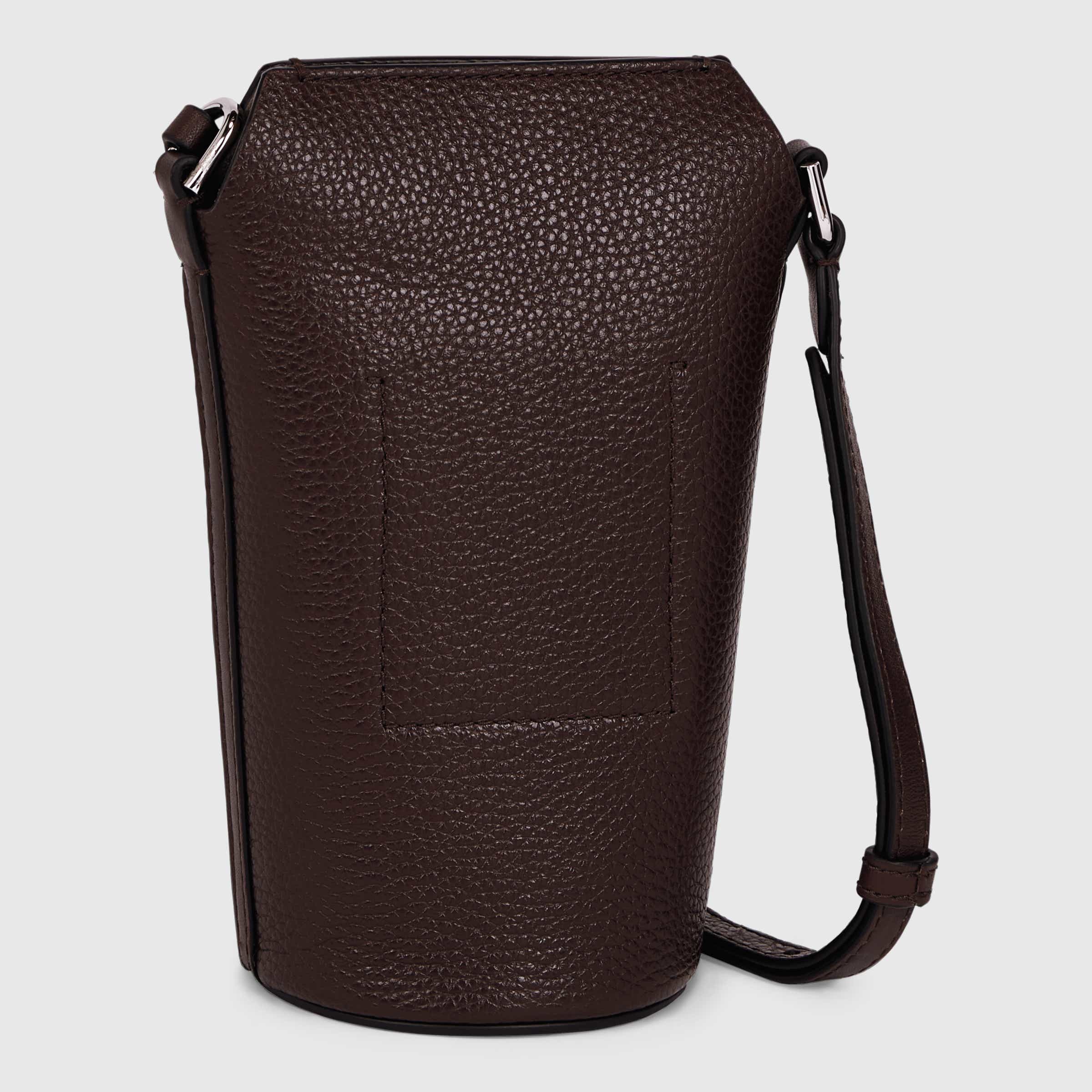 ECCO® Pot Textureblock Leather Crossbody Bag - Brown - Back