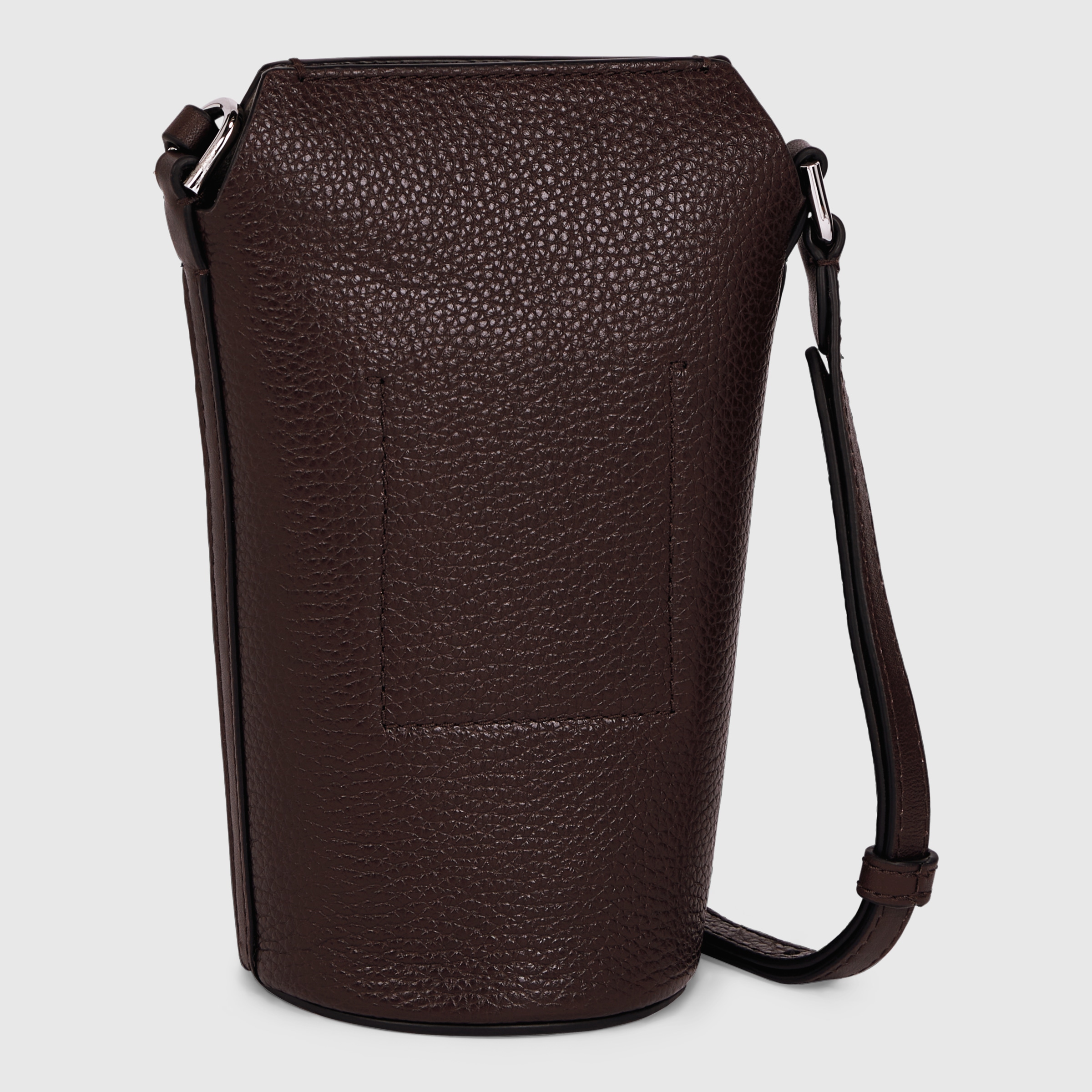 ECCOยฎ Pot Textureblock Leather Crossbody Bag - Brown - Back
