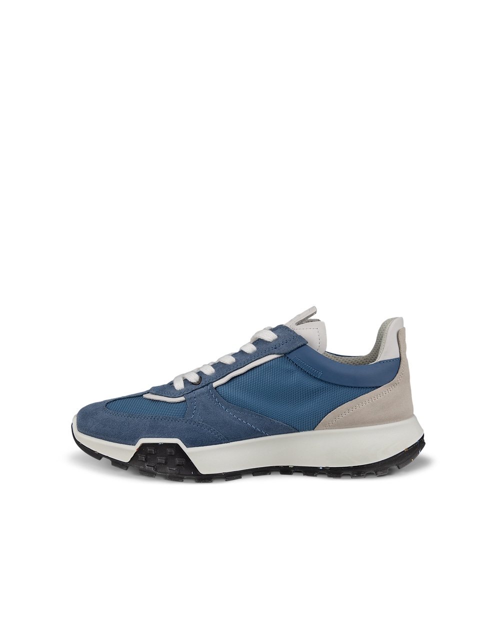 Men's ECCO® Retro Sneaker Textile Sneaker - Blue - Outside