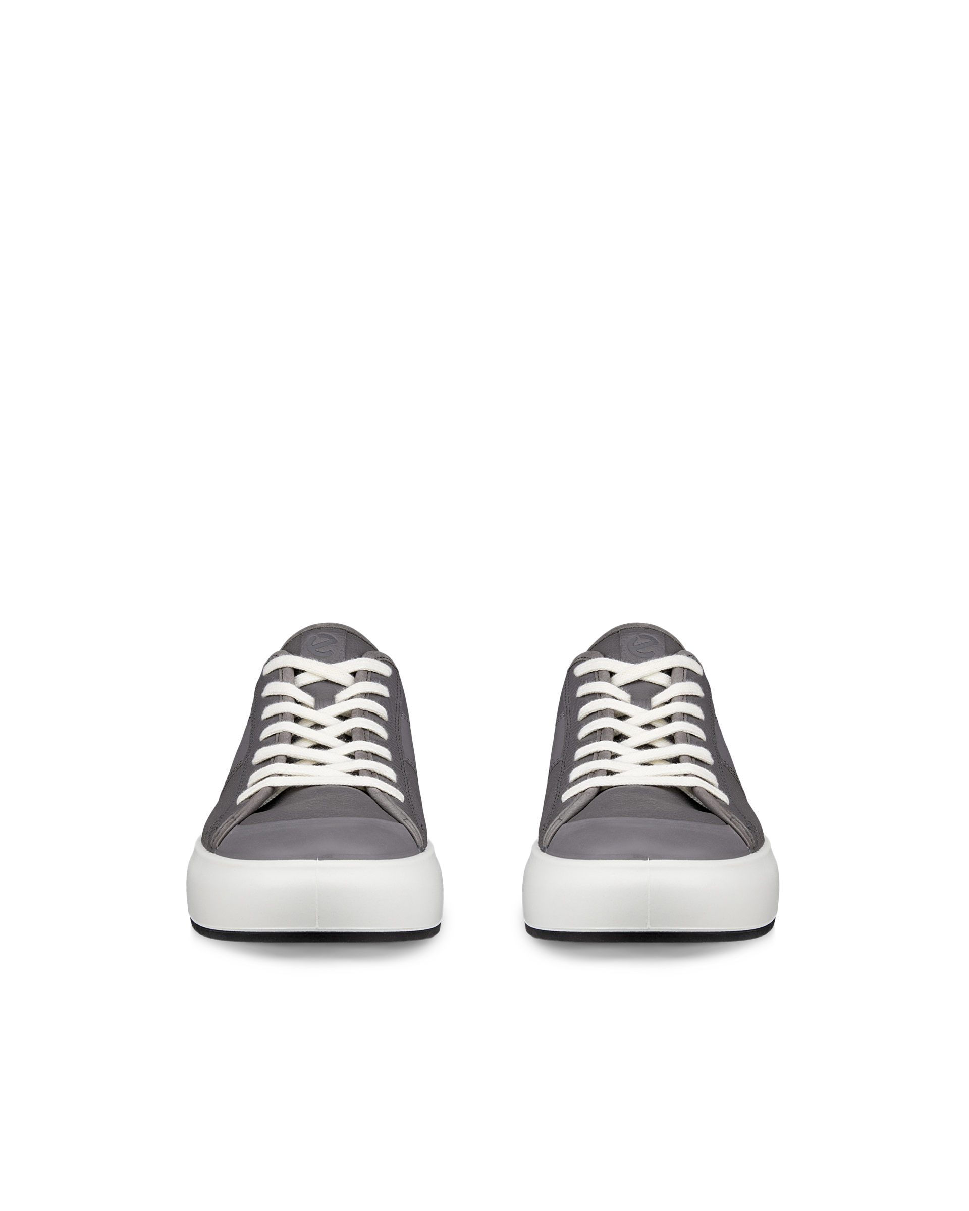 Men's ECCO® Street Ace Leather Sneaker - Grey - Front pair