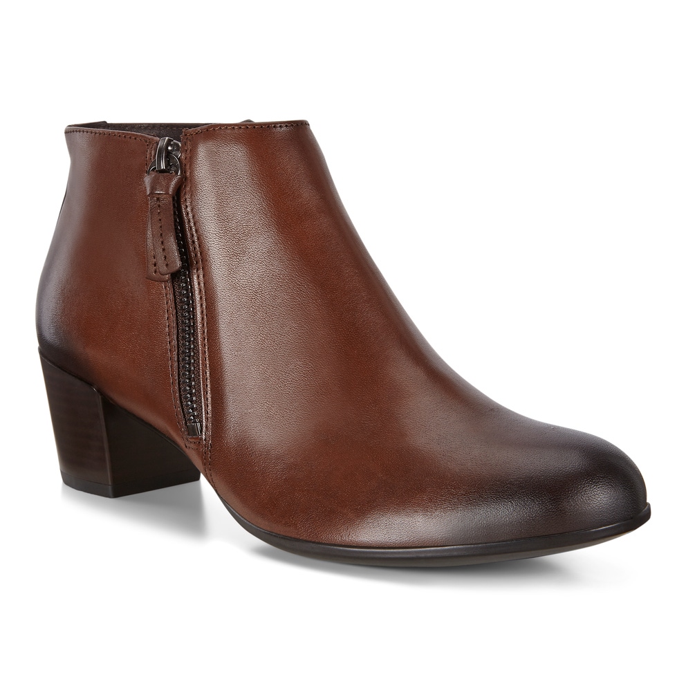 Women's ECCO® Shape 35 Leather Ankle Boot - Brown - Main