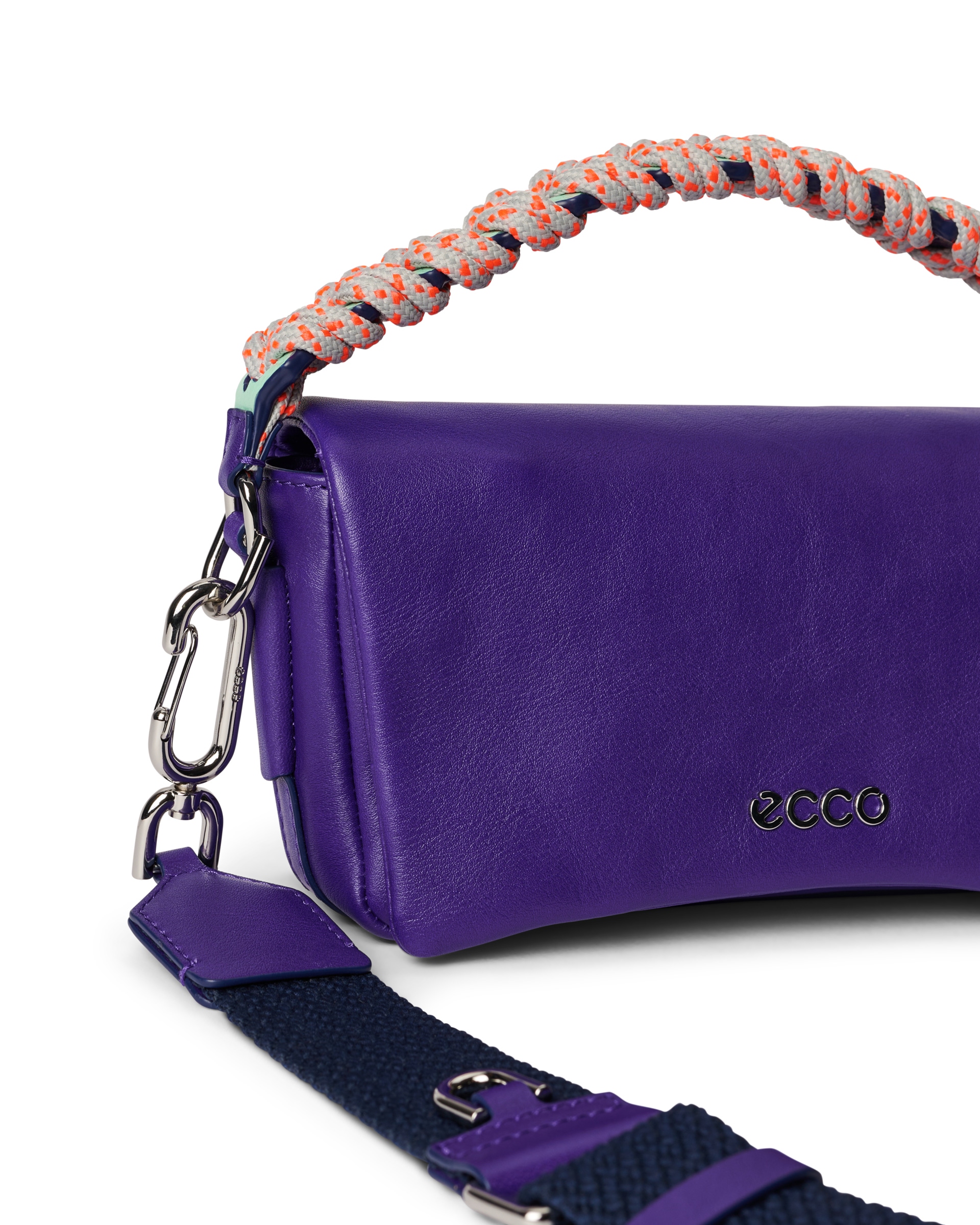 ECCO® Pinch Leather Medium Crossbody Bag - Purple - Detail-2