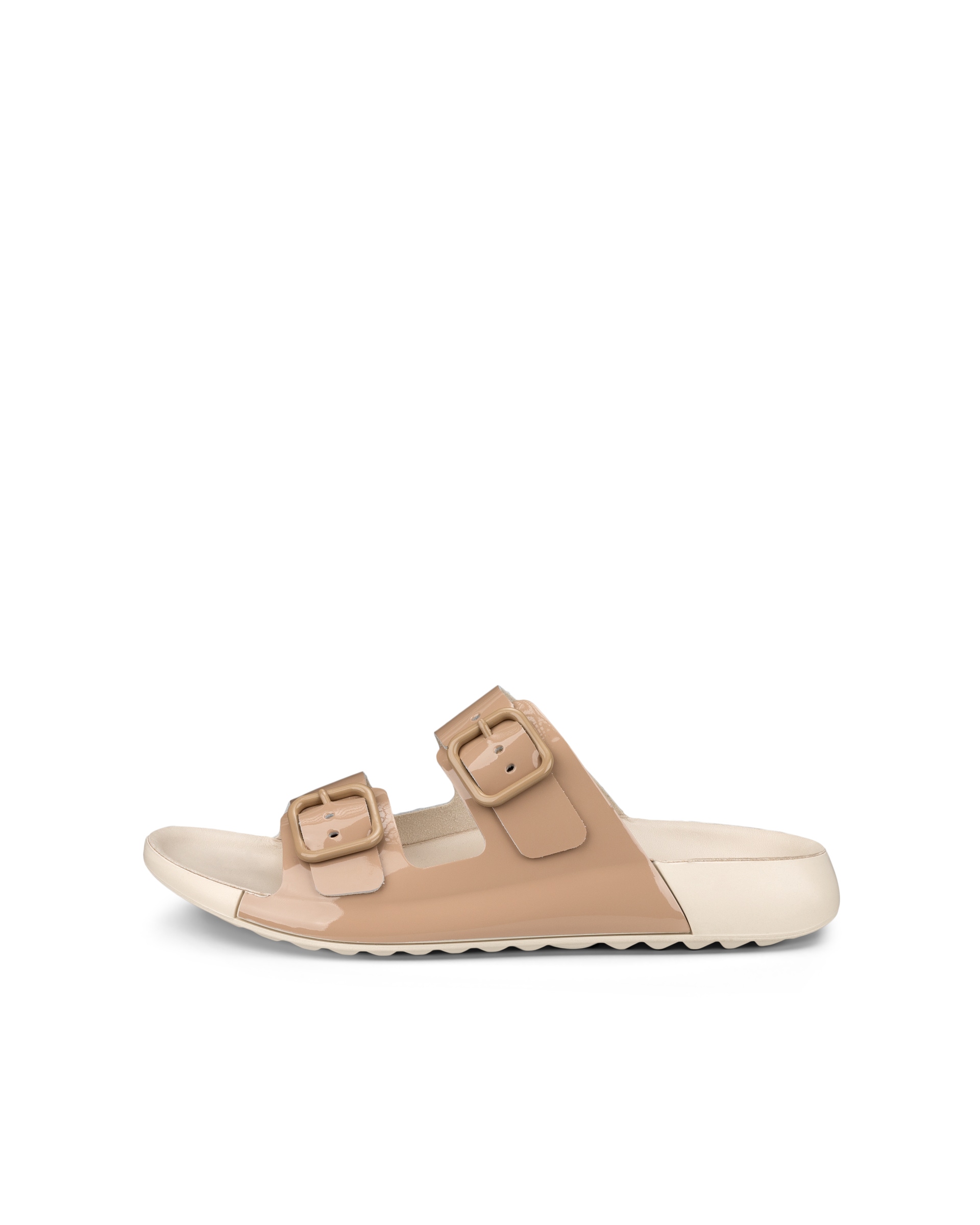 Women's ECCO® Cozmo Leather Two Strap Sandal - Beige - Outside