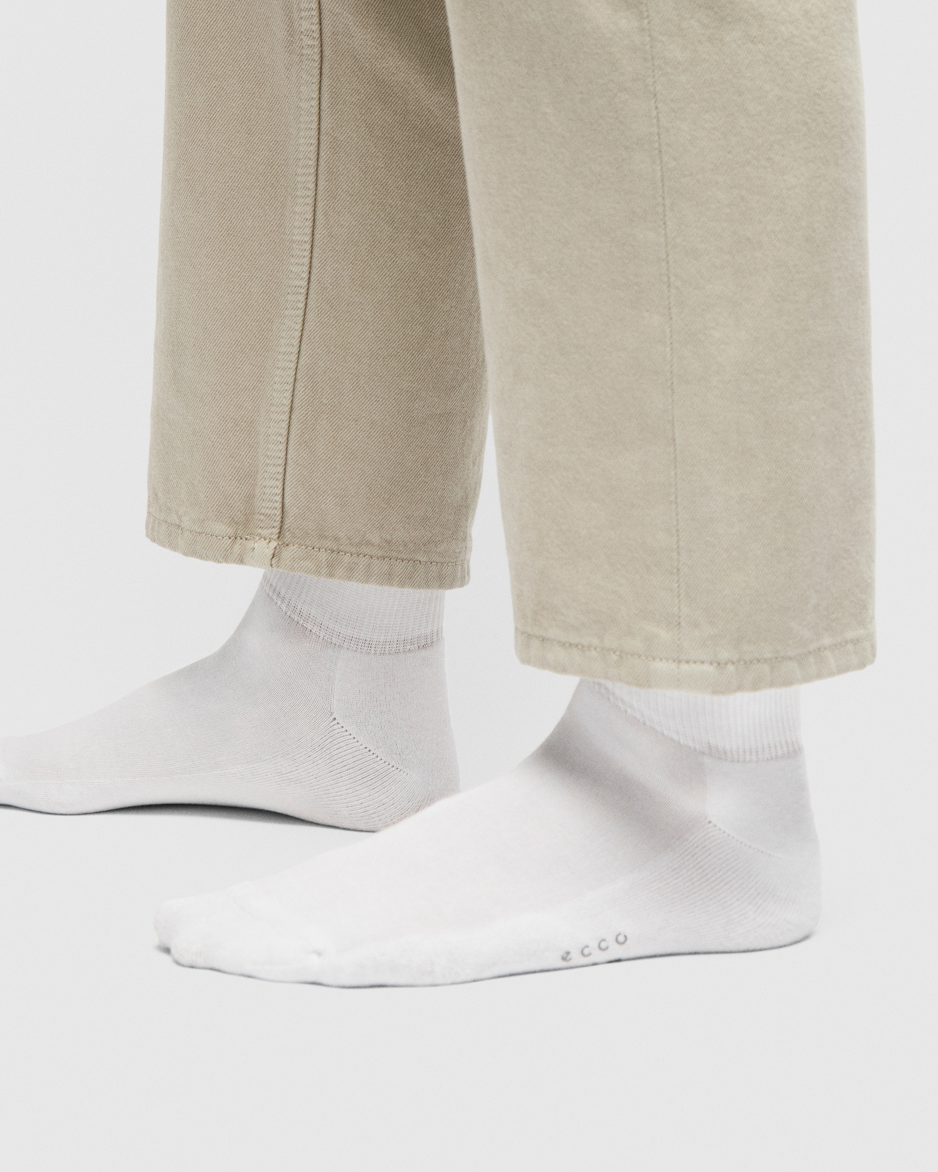 ECCO RETRO MID-CUT SOCKS - White - Lifestyle image-1