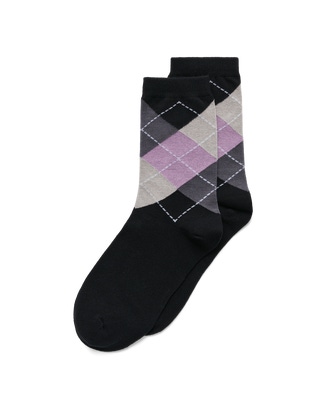 ECCO CLASSIC HARLEQUIN WOMEN'S MID-CUT SOCK - Black - Main