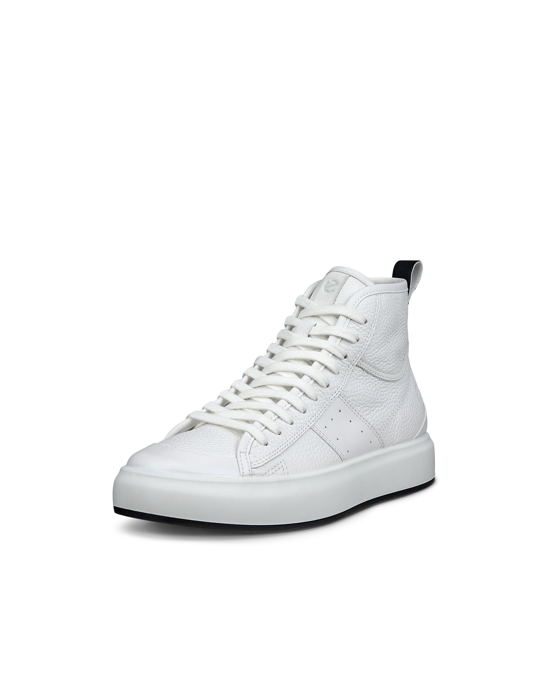 Women's ECCO® Street Ace Leather High-Top Sneaker - White - Main