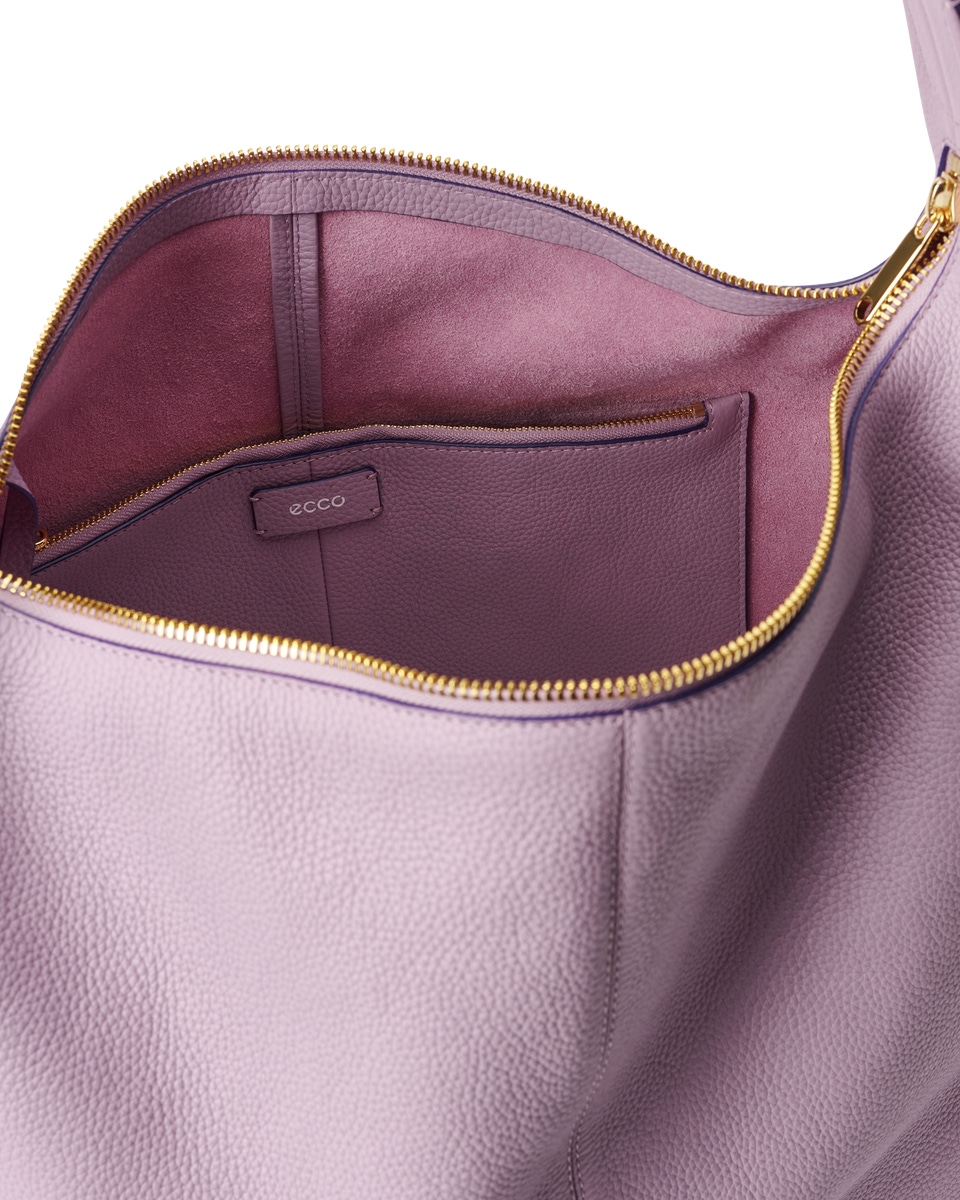 Exquisite Luxury Italian Made Avorio Soft Leather Deep newest Purple Plum Hobo Bag