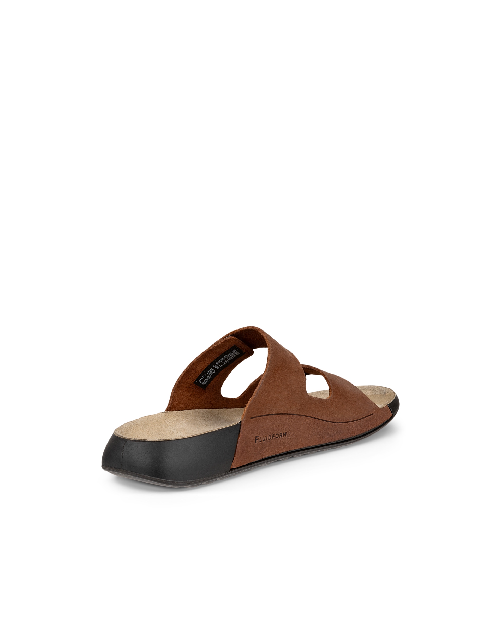 Women's ECCO® Cozmo Nubuck Two-Strap Sandal - Brown - Back