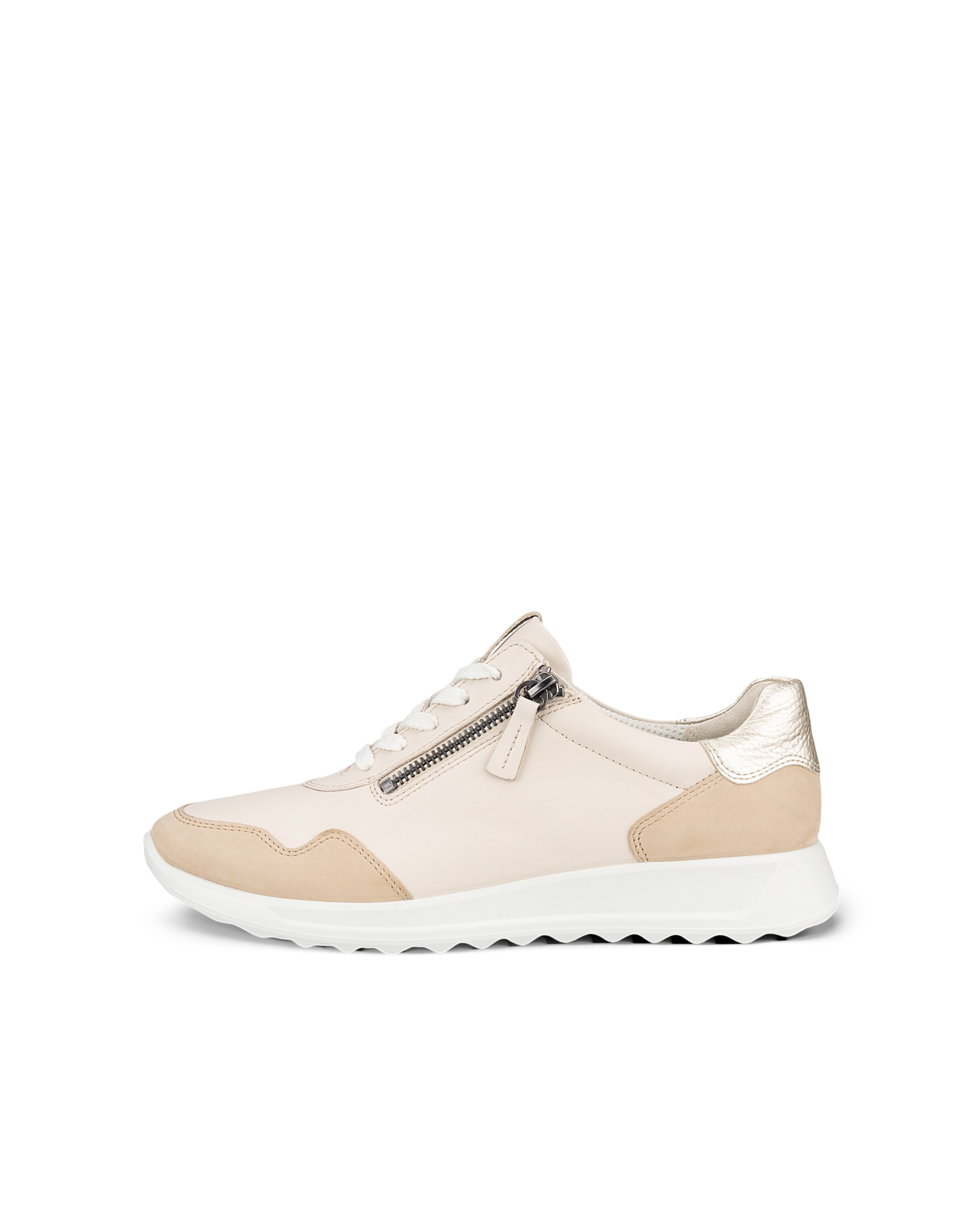 Women's ECCO® Flexure Runner Leather Sneaker - Beige - Outside