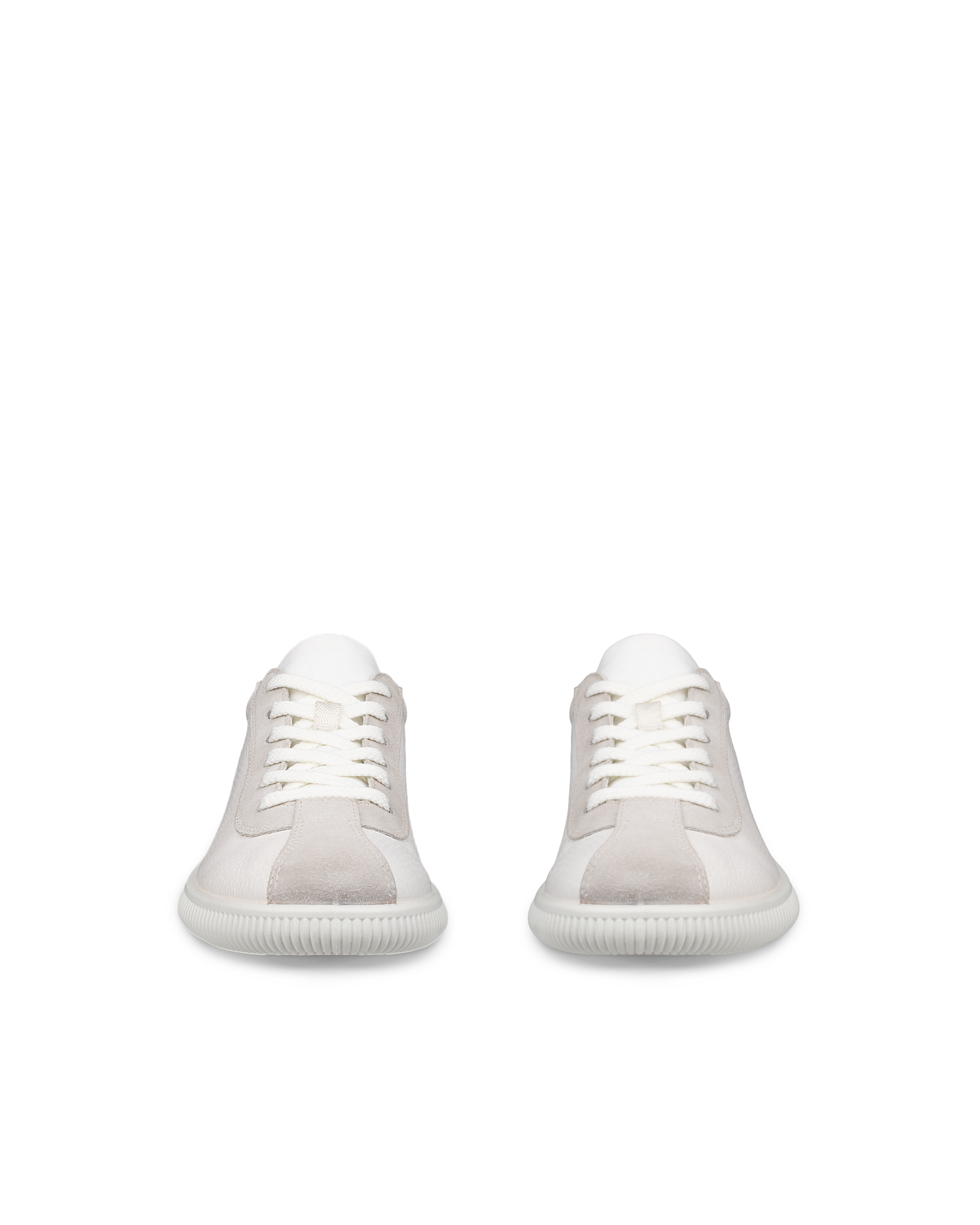 여성용 ECCO® Soft Zero 가죽 트레이너 - White - Front pair