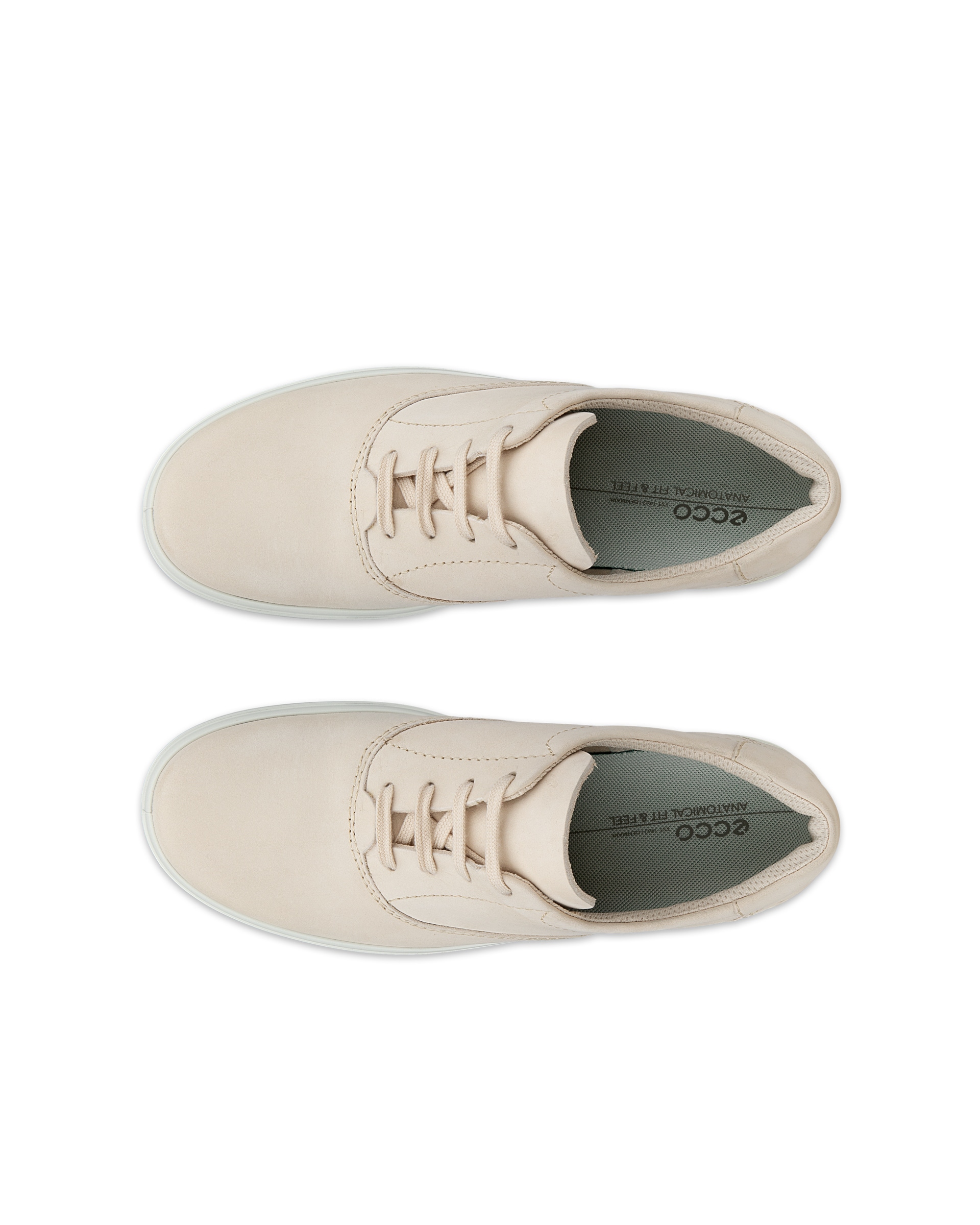 Women's ECCO® Classic Nubuck Sneaker - Beige - Top left pair