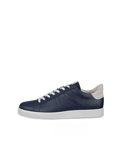 Men's ECCO® Street Lite Nubuck Sneaker - Blue - Outside