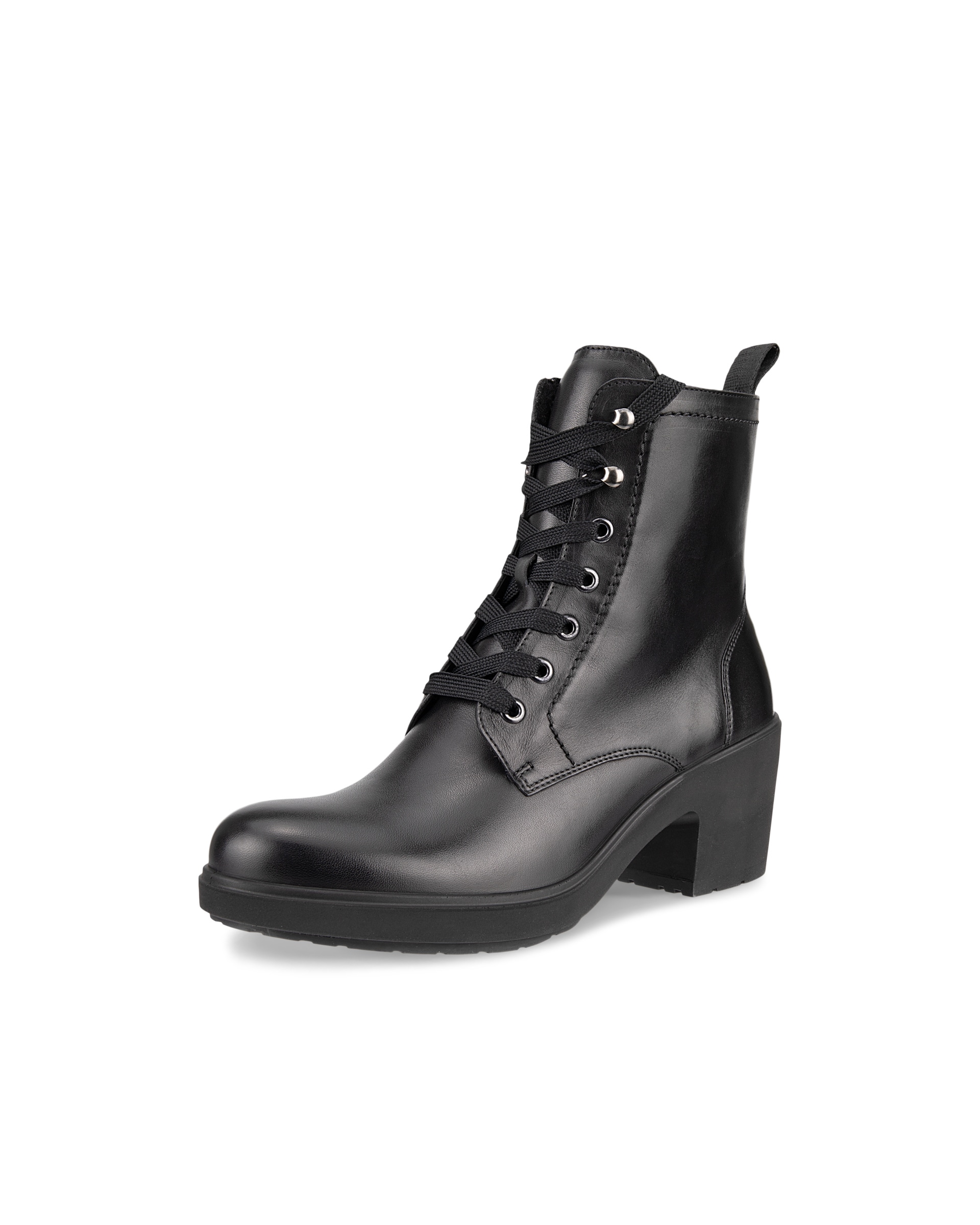 Botas de caña media de piel con cordones ECCO® Metropole Zurich para mujer - Negro - Main