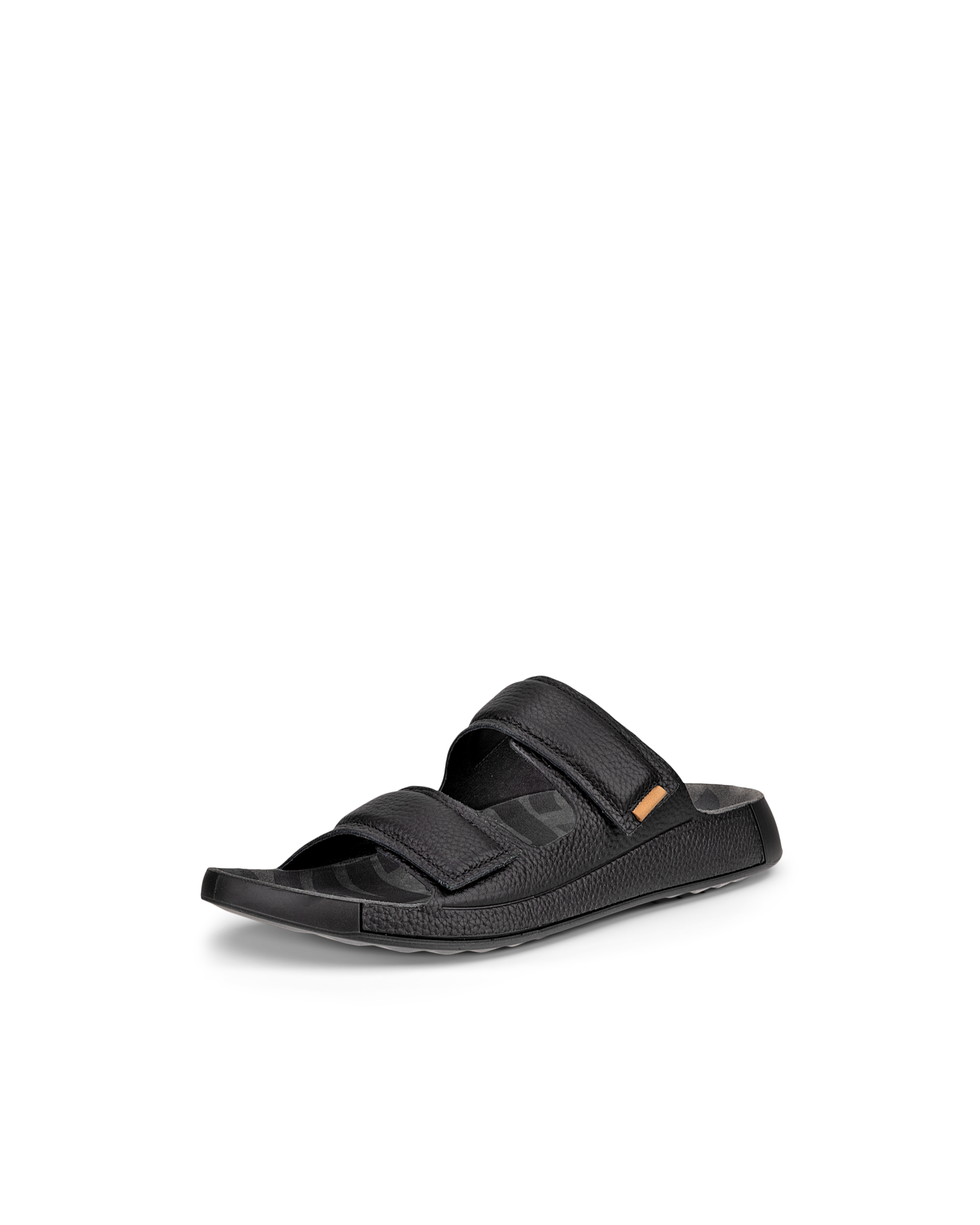 Men's ECCO® Cozmo 60 Leather Two-Strap Sandal - Black - Main