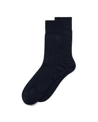 ECCO® Classic Ribbed Mid-Cut Socks - Blue - Main