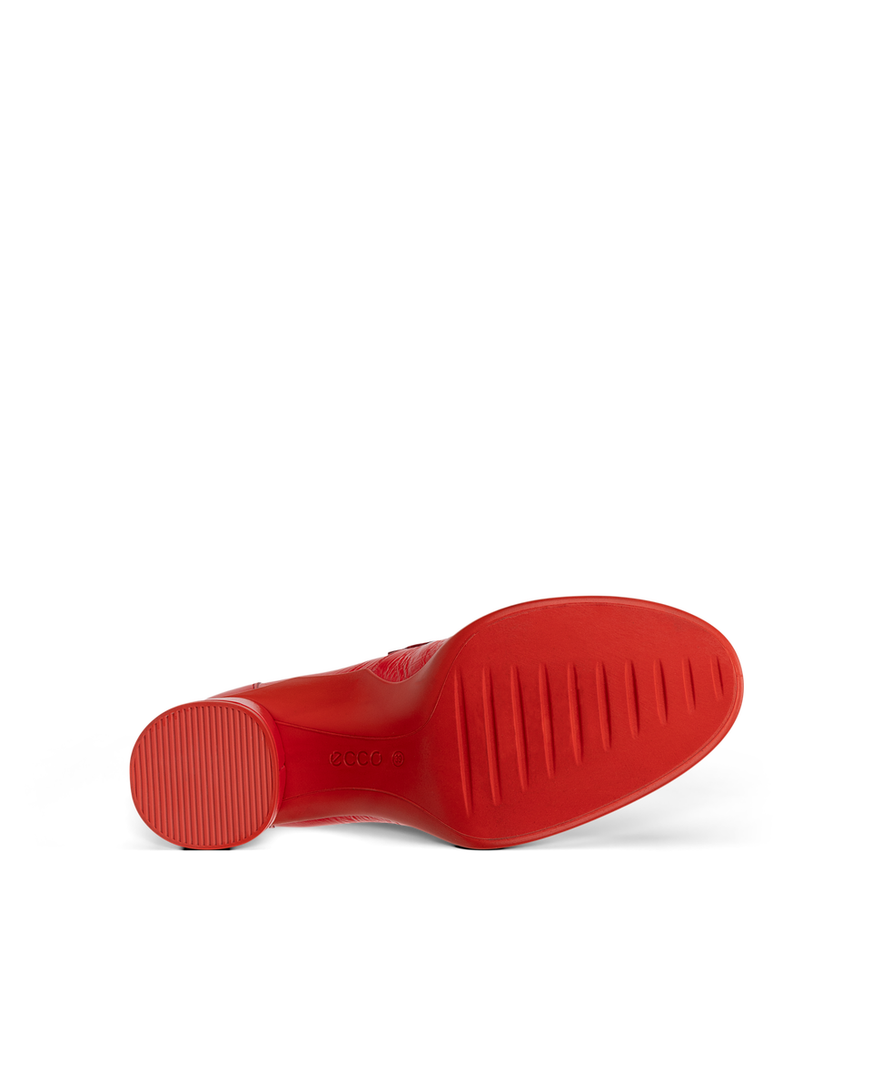 Mocasines de piel con tacón cuadrado ECCO® Sculpted LX 55 para mujer - Rojo - Sole