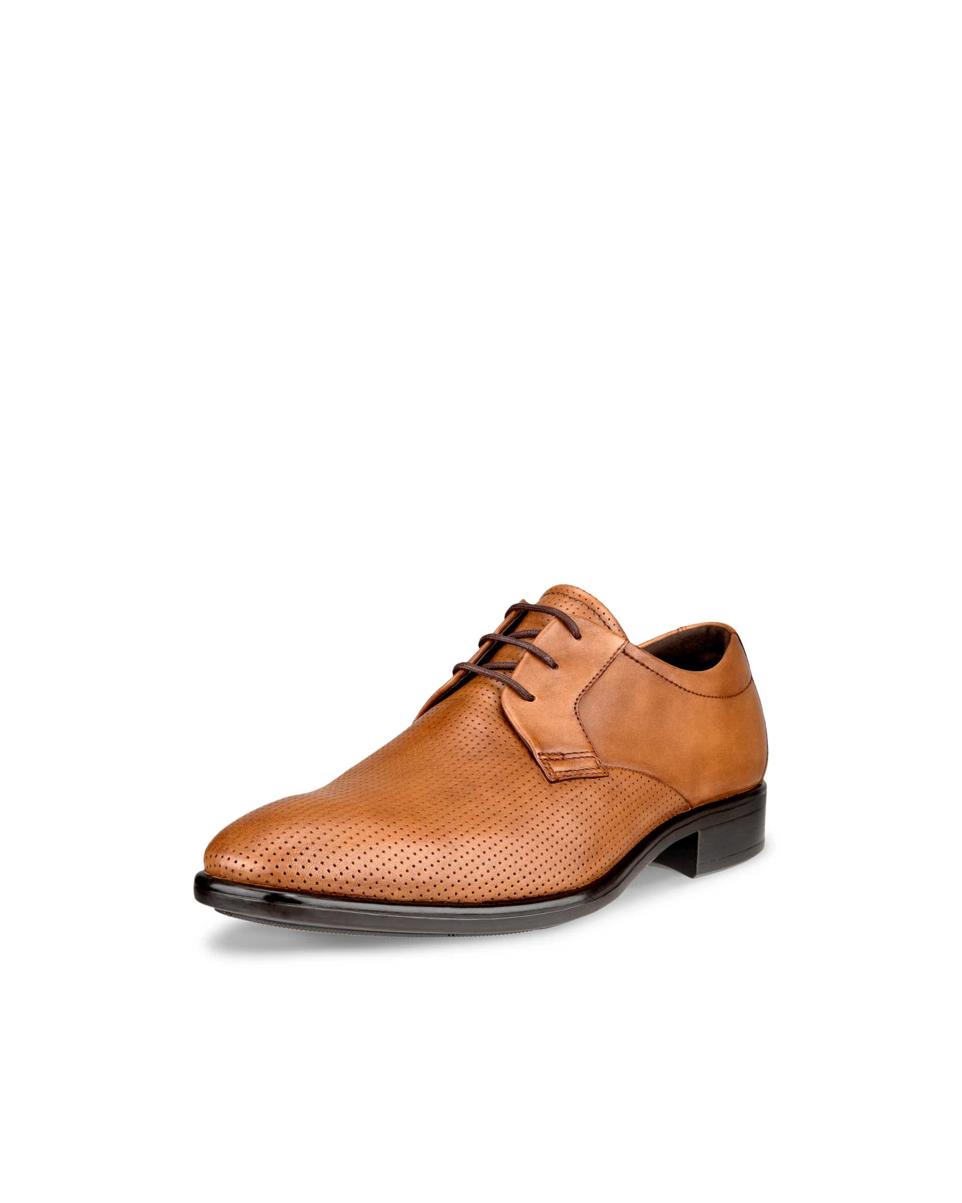 Men's ECCO® Citytray Leather Derby Shoe - Brown - Main