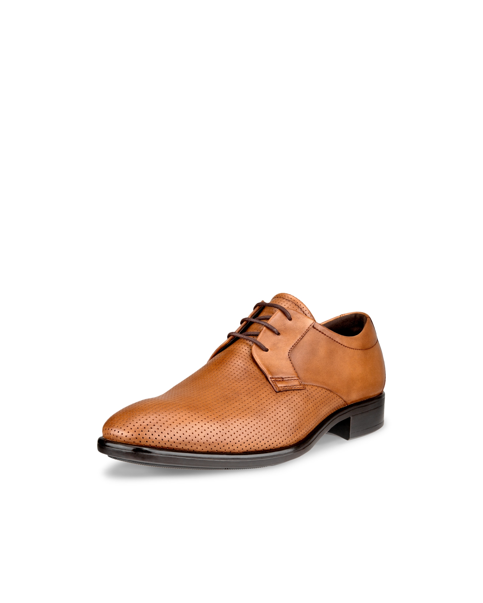 Men's ECCO® Citytray Leather Derby Shoe - Brown - Main