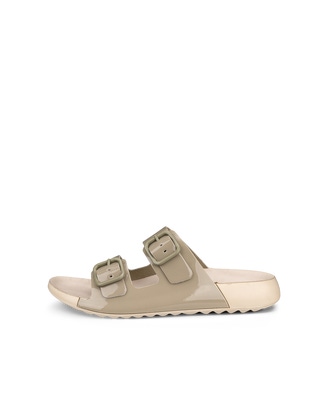 Sandalias con dos tiras de piel ECCO® Cozmo para mujer - Verde - Outside