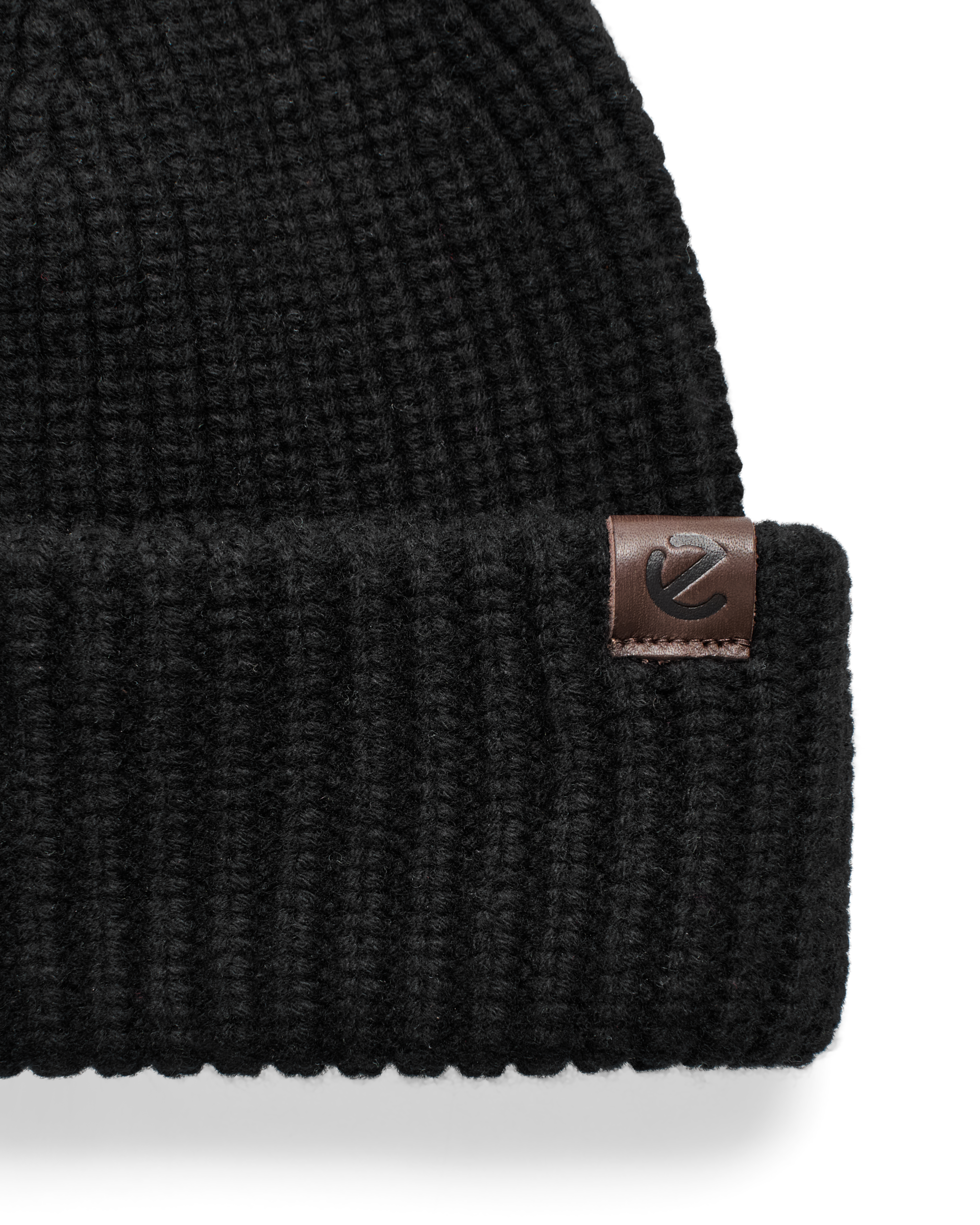 Ecco Men Chunky Beanie - Negro - Detail-1