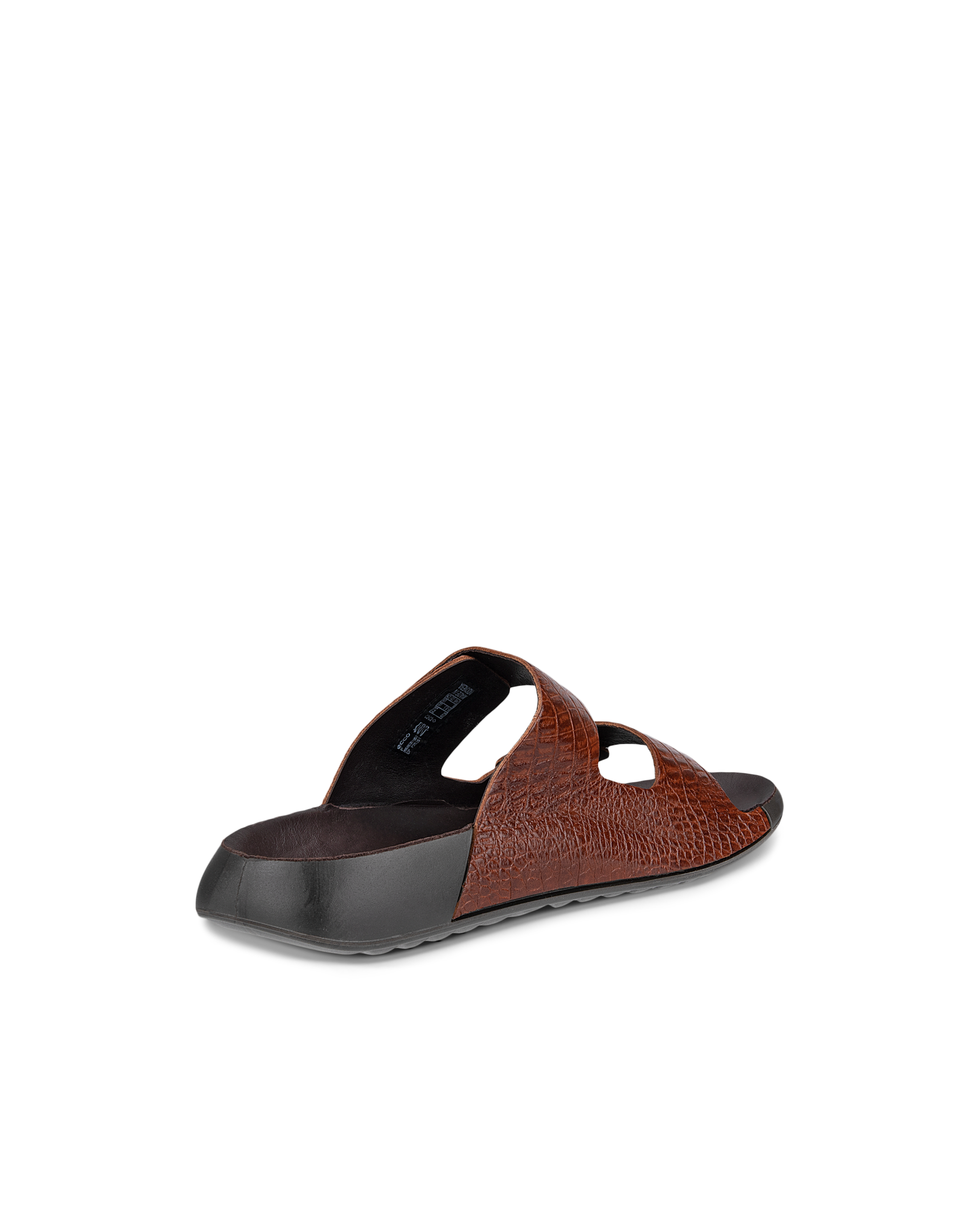 Women's ECCO® Cozmo Leather Two Strap Sandal - Brown - Back