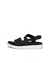 Women's ECCO® Yuma Nubuck Flat Sandal - Black - Outside