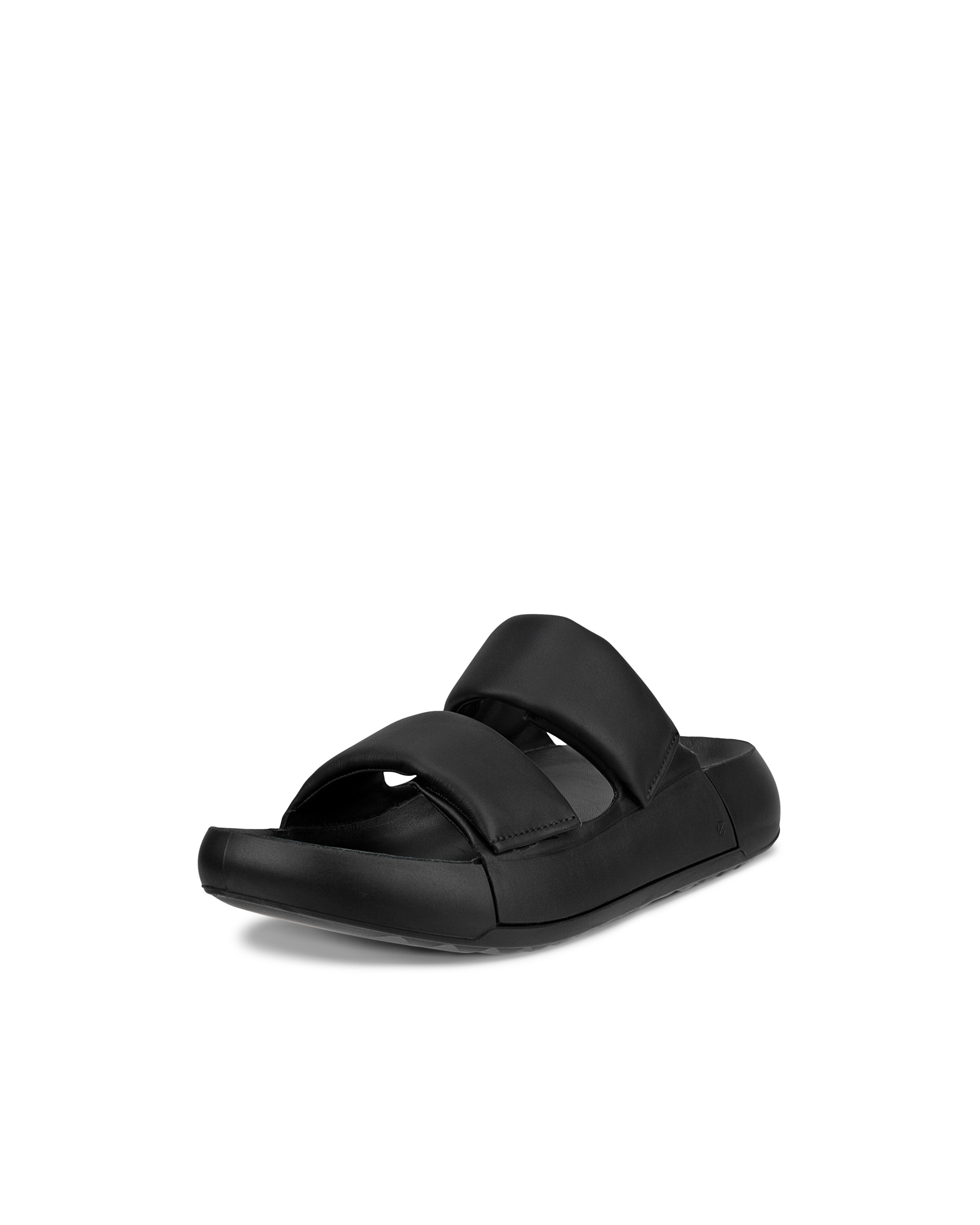 Women's ECCO® Cozmo PF Leather Two Strap Sandal - Black - Main