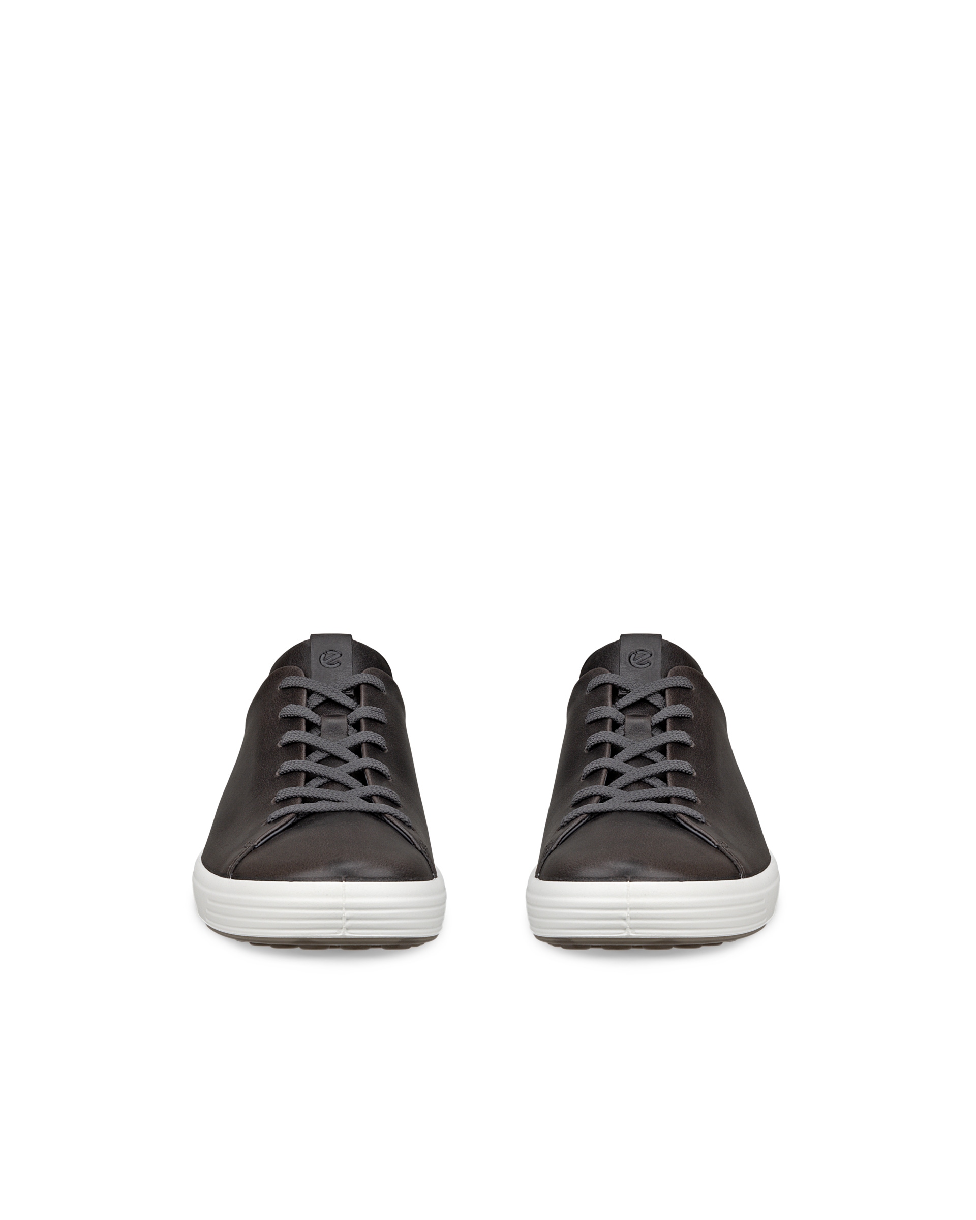 Men's ECCO® Soft 7 Leather Lace-Up Shoe - Grey - Front pair