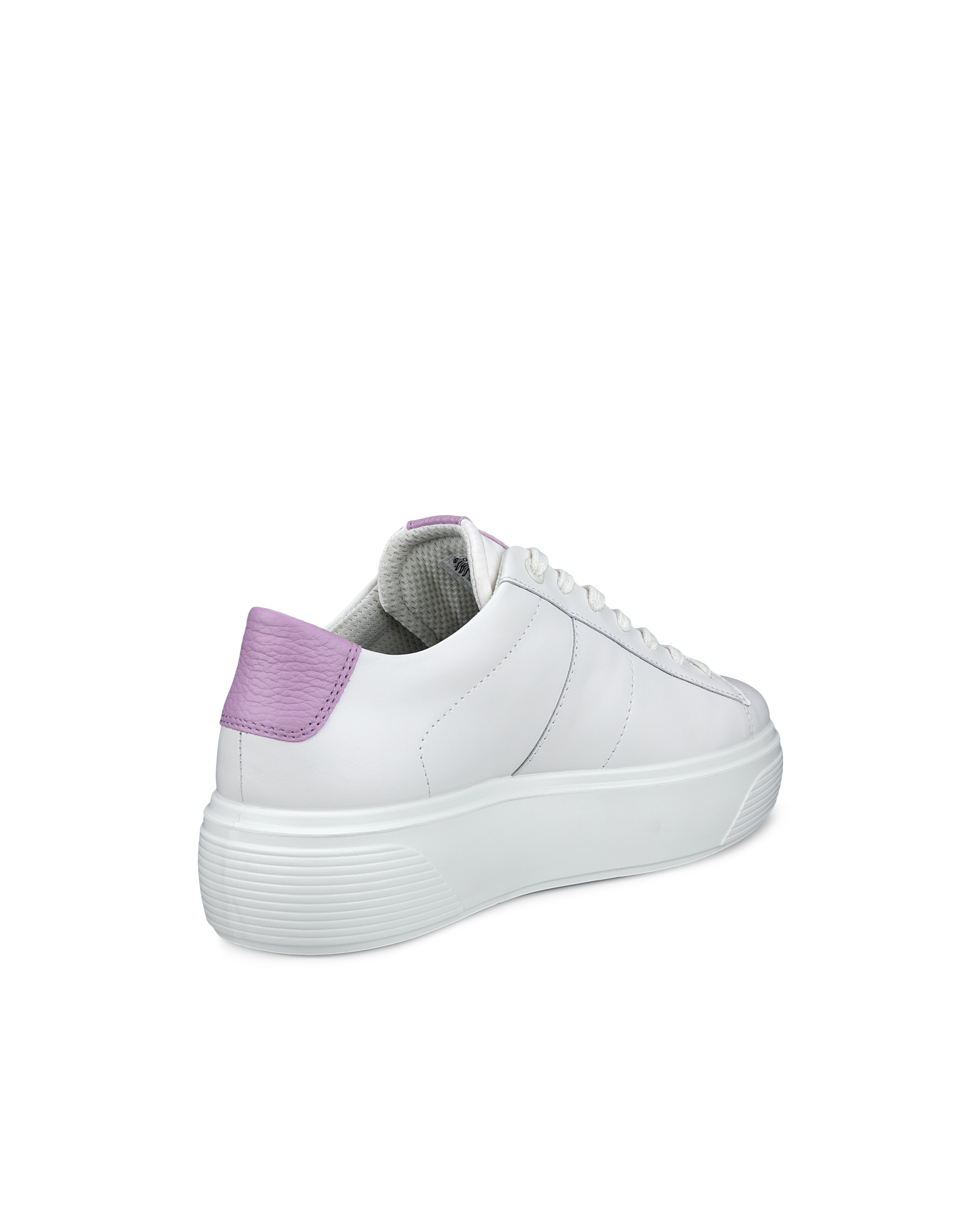 Women's ECCO® Street Platform Leather Sneaker - White - Back