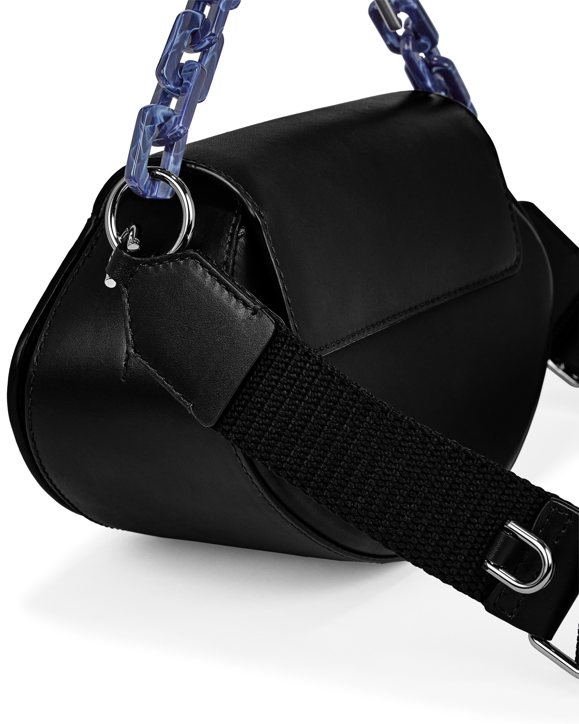 ECCO® Weeble Chain Leather Crossbody Bag - Black - Detail-1