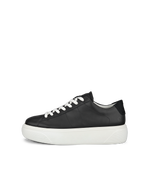 Women's ECCO® Street Platform Leather Sneaker - Black - Outside